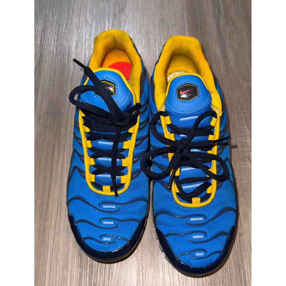 Nike Air Max Plus TN Blue Yellow CI5676-400 Mens 7Y Womens 8.5 Running Shoes